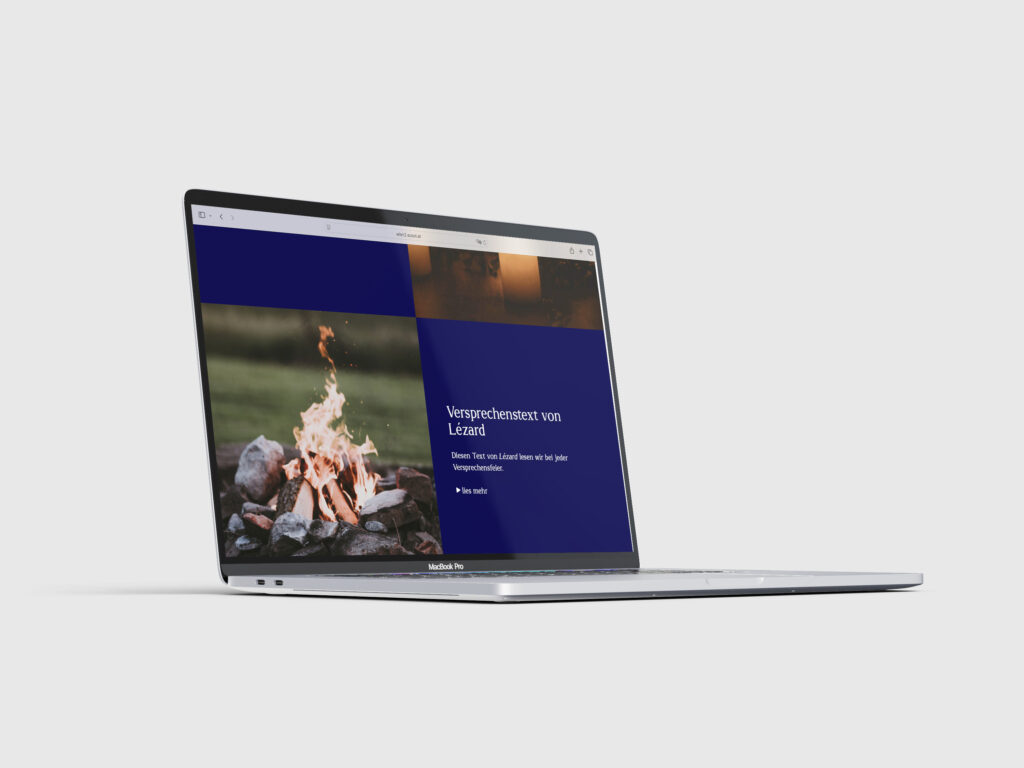 Mockup von einem Laptop mit der Website der Pfadfinderinnen Gruppe 2 © Sophie Wurnig